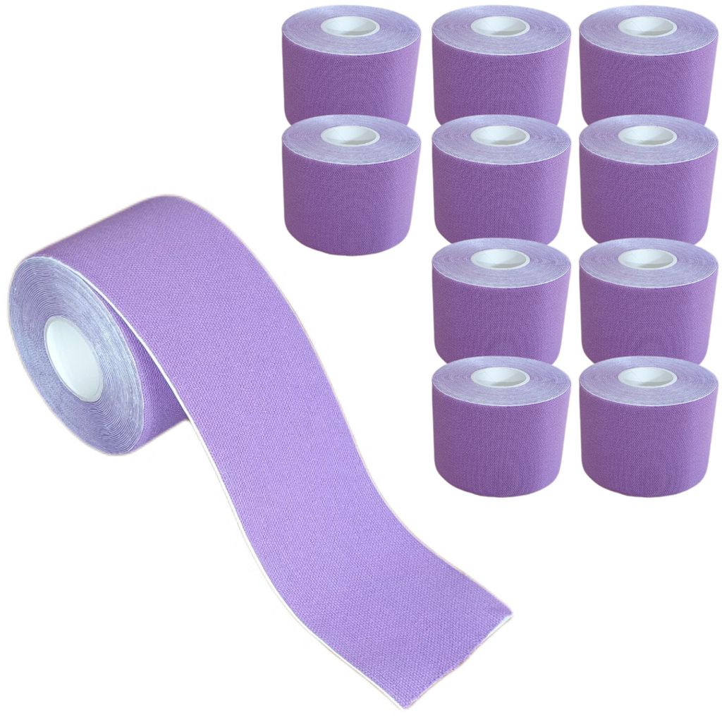 11 Rollen - Tapefactory24 Getting Started Kinesiologie Tape 5cm x 5m - lila, Tapes Taping Klebeband Tapeverband Bandage wasserfest