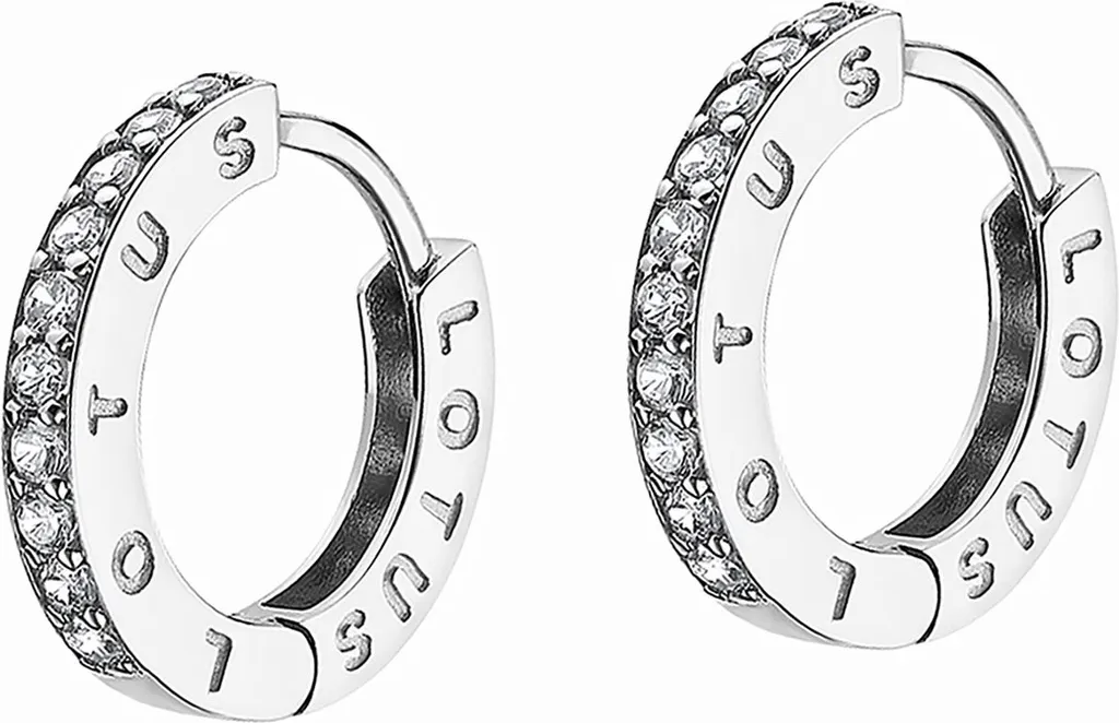 Boucles d'oreilles Créoles Argent et Zirconium Lotus Silver pour Femme