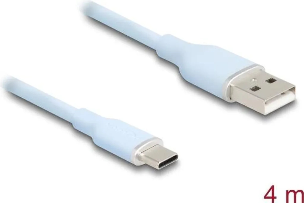 Câble de charge et synchronisation USB-C bleu 4 mètres souple et robuste - 2