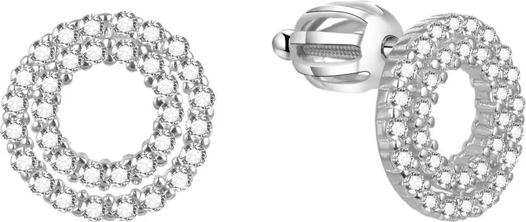 Boucles d'oreilles argentées zircon pour mariage et soirées chics