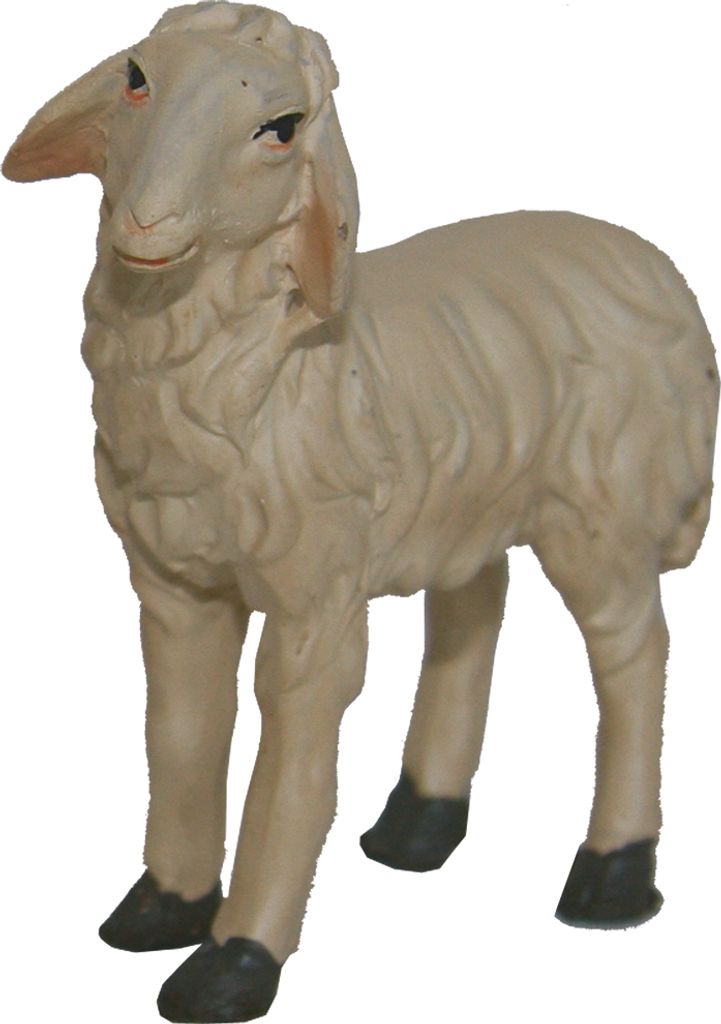 FADEDA Schaf links schauend / Höhe:5 cm / handbemalt / detailgetreue Krippen Figuren - Weihnachten Tisch Dekoration Krippe Zubehör