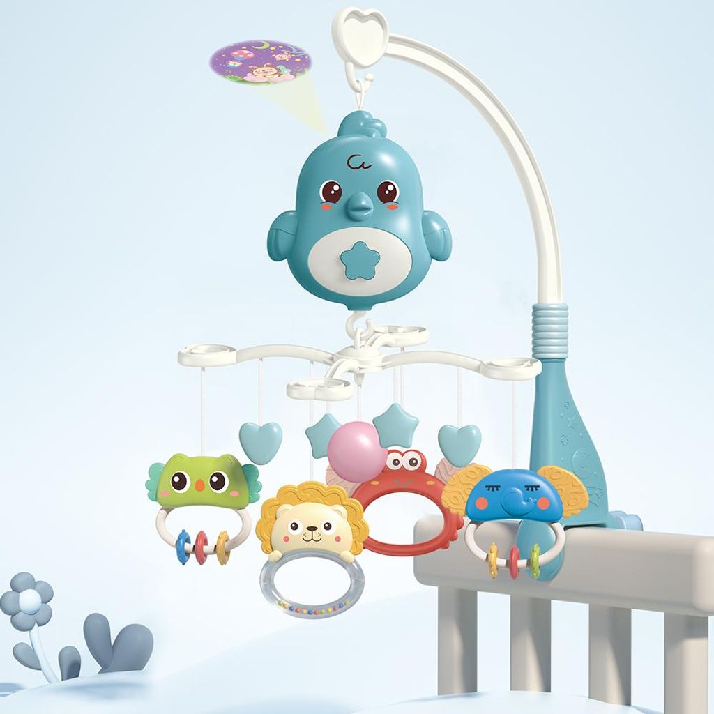 Niedliches Babybett-Mobile mit Musik-Stern-Projektion, hängendes rotierendes Spielzeug, Babybett-Spielzeug, 20 Schlaflieder, Säuglingsbett-Dekora...
