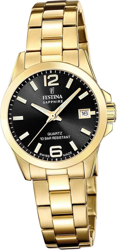 Festina Damenuhr Swiss Made Armbanduhr Edelstahl gold D2UF20050/4