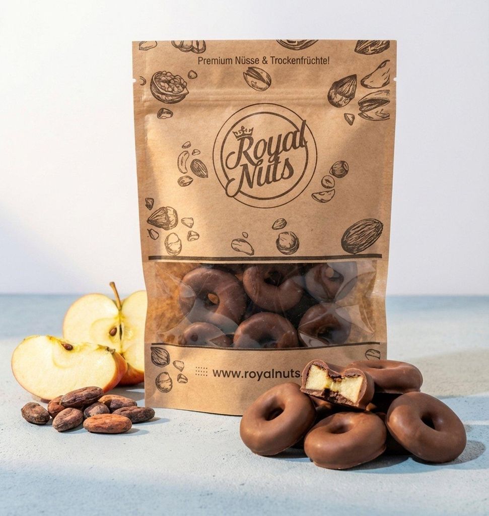 250g Apfelringe mit Vollmilchschokolade