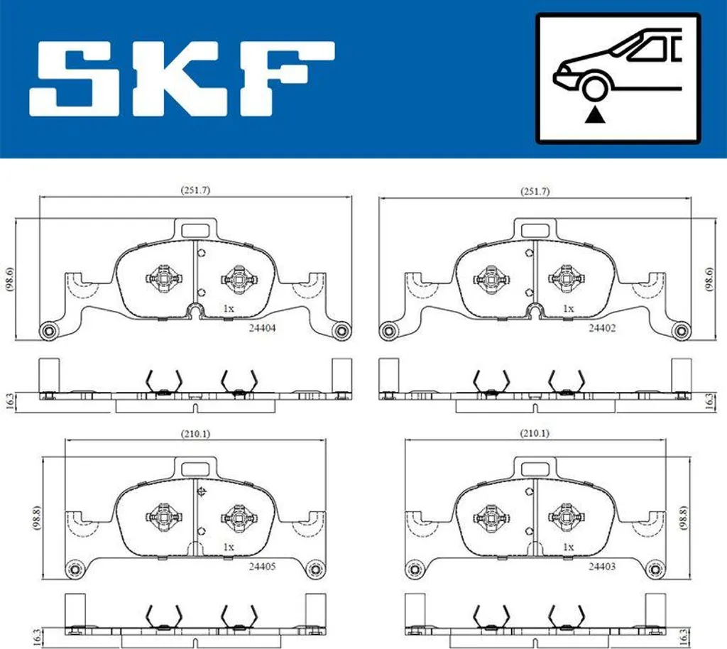 Plaquettes de Frein Audi A4 et Q5 SKF VKBP80277 pour Entretien Sécurité