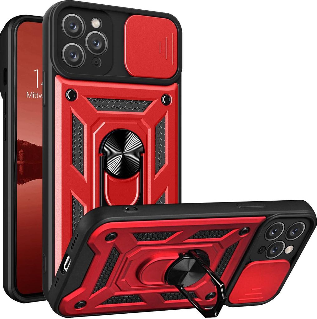 Armor Handyhülle für Apple iPhone 11 Pro Kameraschutz Handy Panzer Case Cover Schutzhülle Outdoor Farbe: Rot