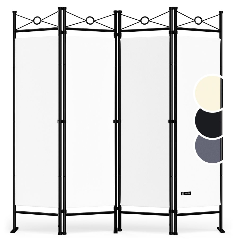 CASARIA® Paravent 4-teilig 180x163cm Weiß Produktbild 