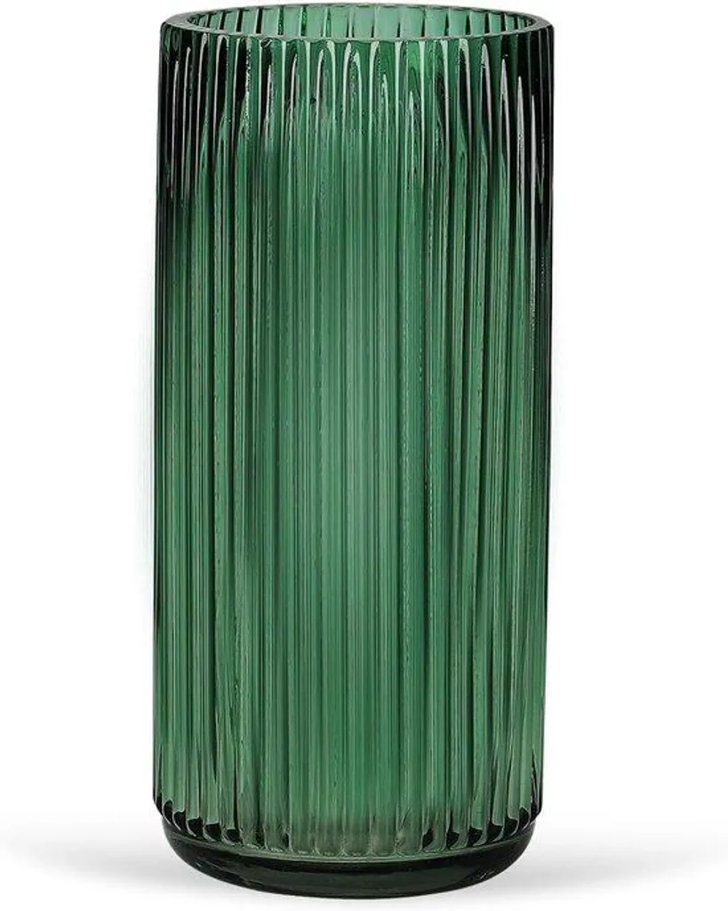 Vase fleurs en verre vert 19,5 cm pour décoration de table salon