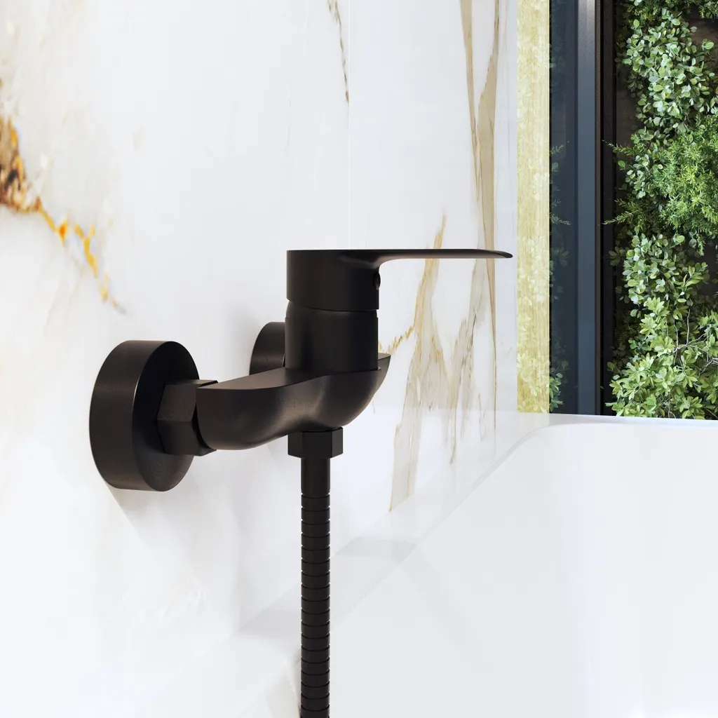 Miscelatore Bagno Granitan VITO Nero - Resistente e Facile da Pulire - 4