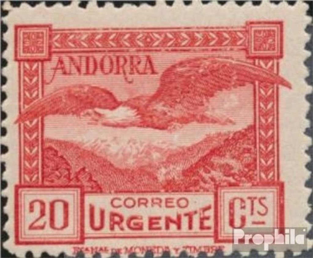 Briefmarken Andorra - Spanische Post 1929 Mi 27A (kompl.Ausg.) mit Falz Eilmarke