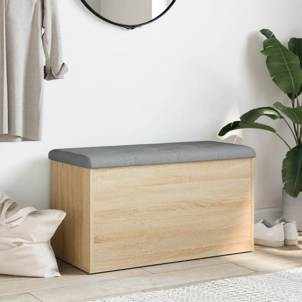 Banc avec coffre bois Sonoma 82x42x45 cm structure solide et durable