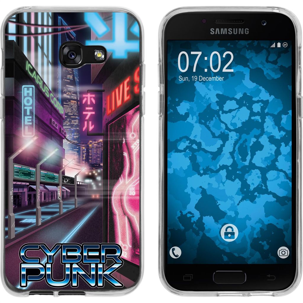 PhoneNatic Case kompatibel mit Samsung Galaxy A5 2017 Silikon-Hülle Retro Wave Cyberpunk.01 M4