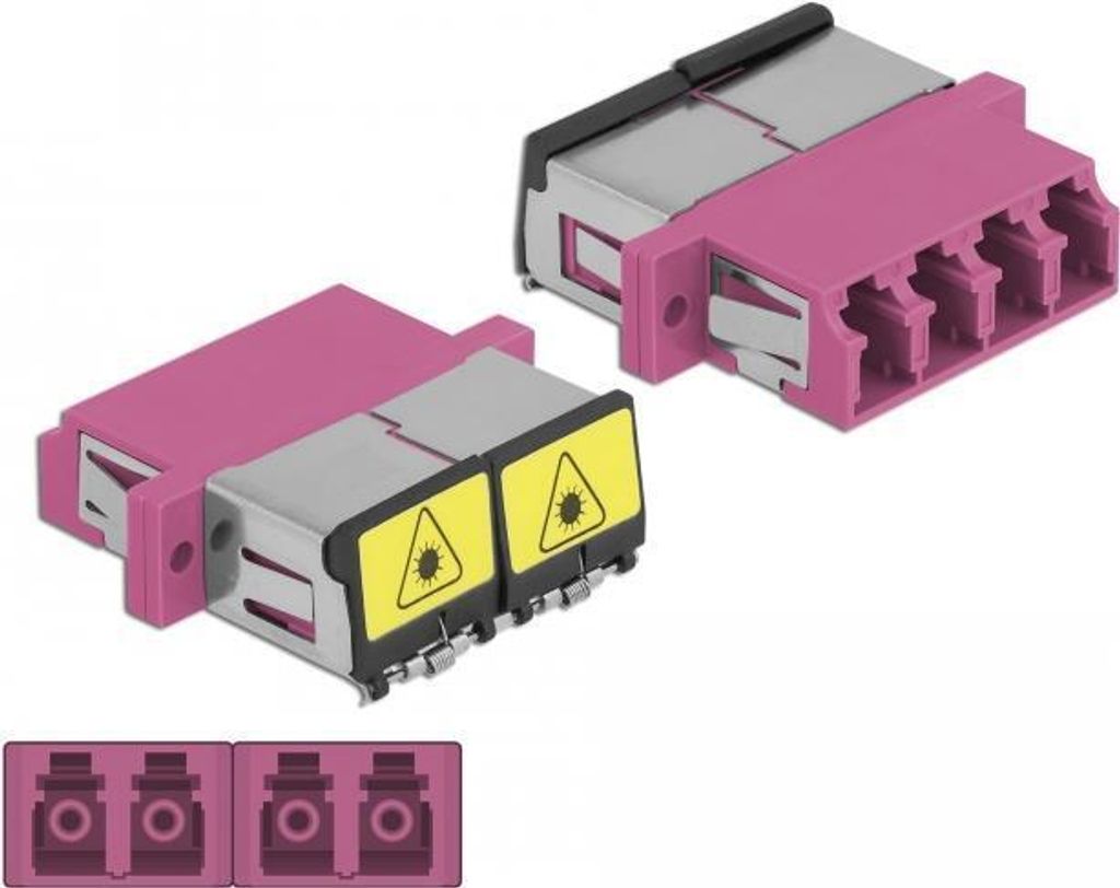 LWL Kupplung LC Quad Multimode mit Laserschutzklappe, OM4 geeignet