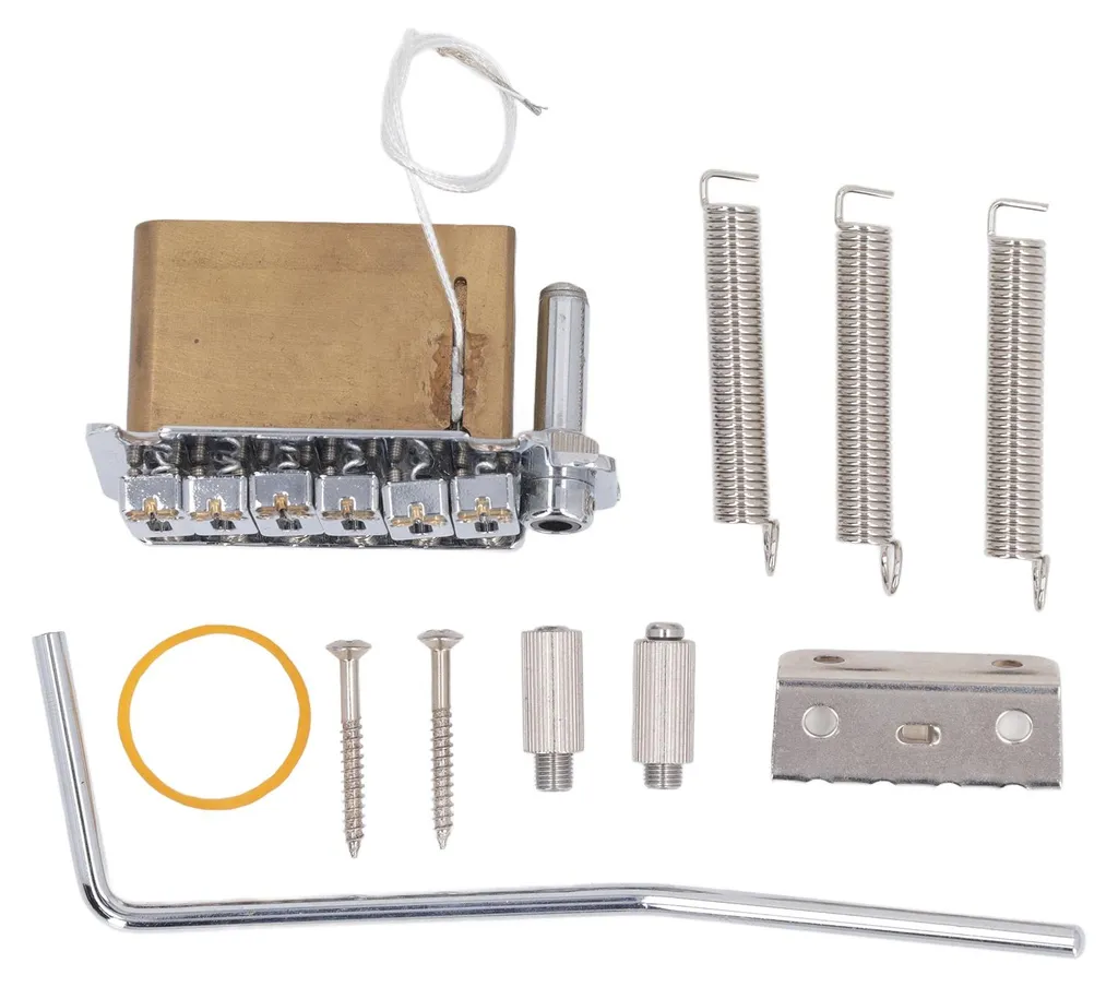 Chevalet Vibrato 2 Points pour Guitare Électrique avec Bloc en Laiton