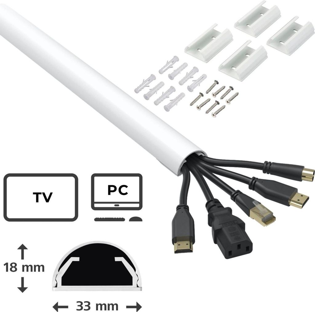 Hama Alu-Kabelkanal 110 cm weiß Produktbild 