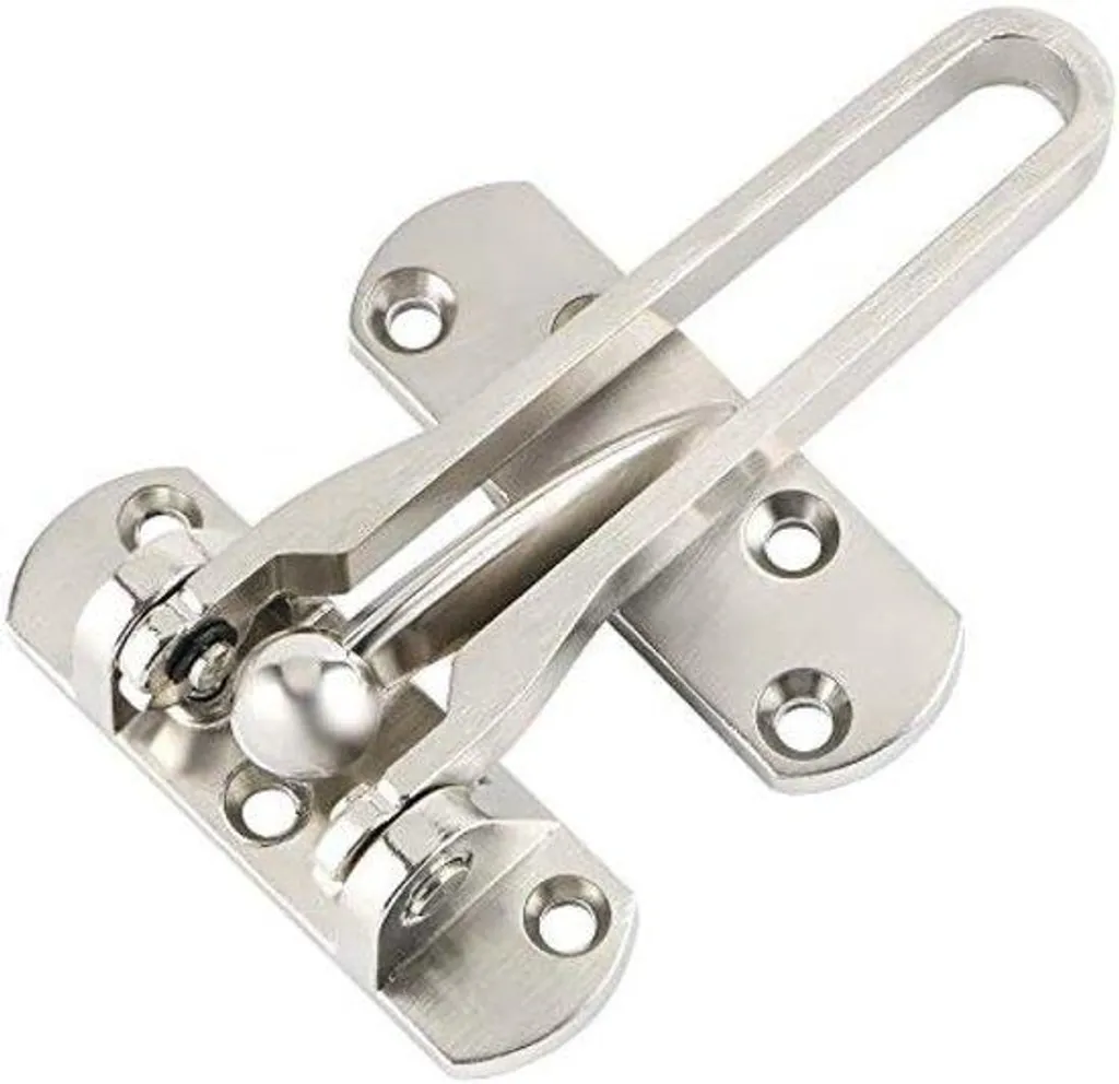 Verrou de porte pivotant de sécurité, entrebâilleur en inox mat robuste