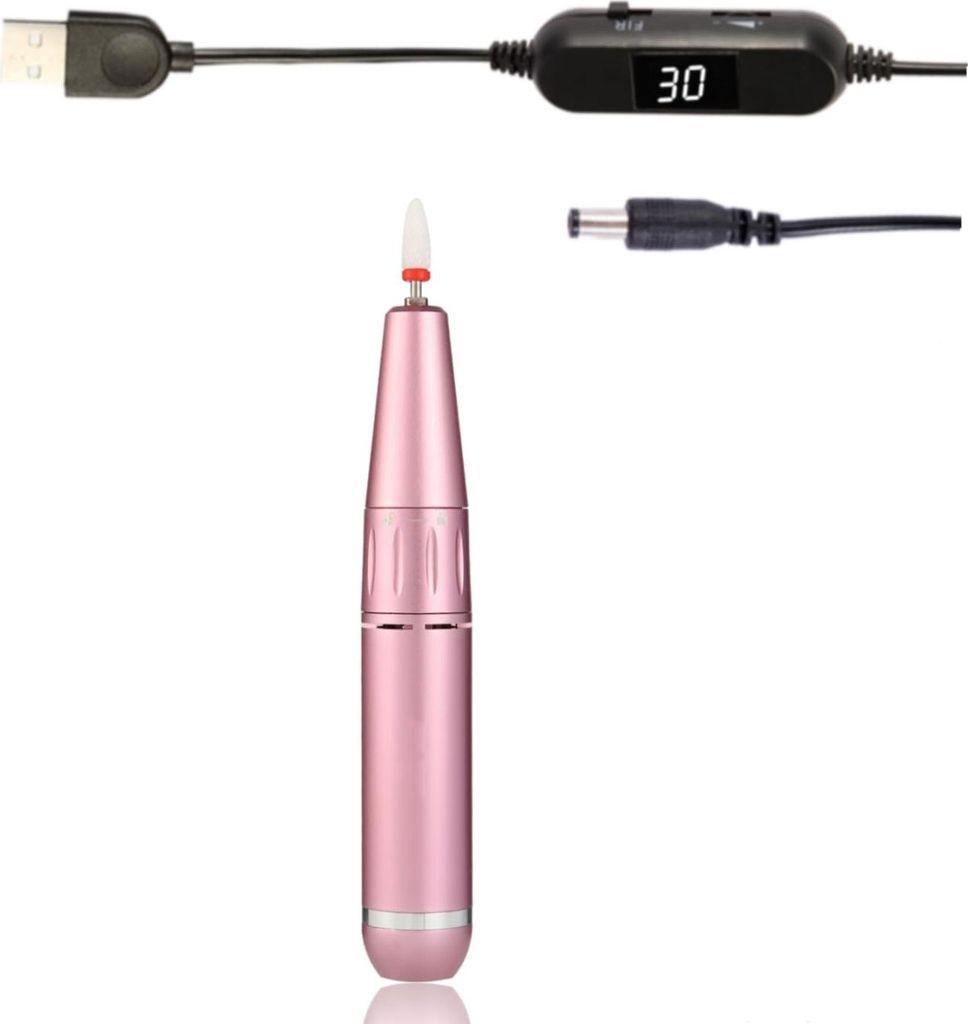 OKWISH Nagelfeilen Elektrische, Maniküre Fräser, Nagelpflege Gerät, Nagelfräser mit variabler Geschwindigkeit, Tragbarer Nagelfräser, Professi...