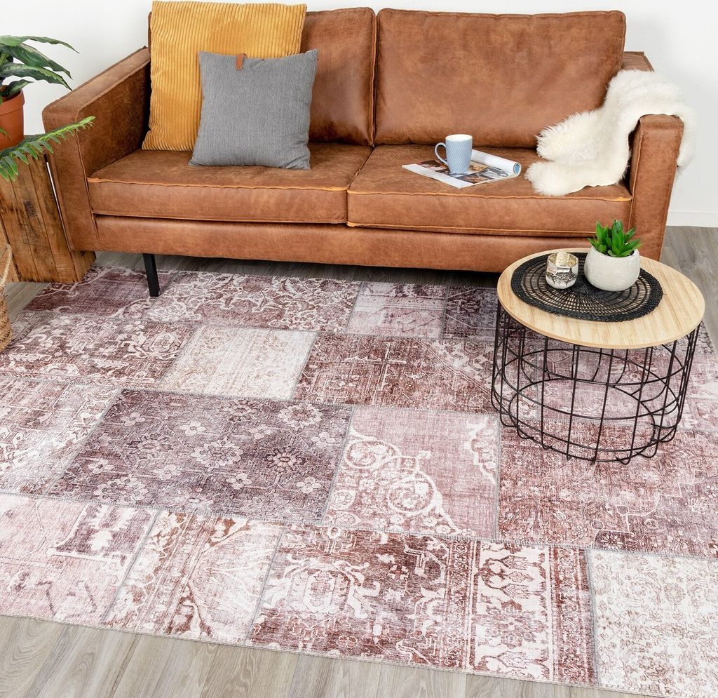 Patchwork Teppich - Lago Rot Rosa - 300x400 cm - Wohnzimmer, Esszimmer, Schlafzimmer - FRAAI | Home & Living - Klassik, Orientalisch