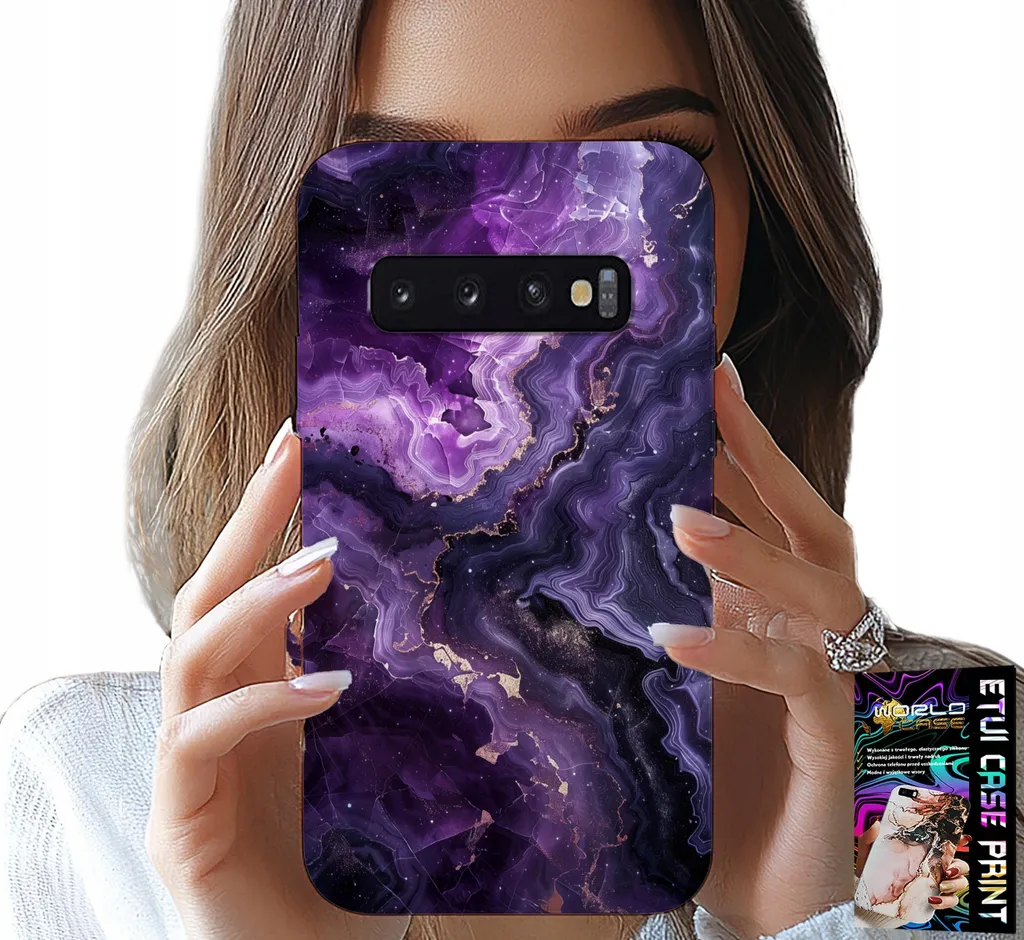 Elegante Custodia Samsung S10 Marmo Viola: Idea Regalo Donna + Pellicola