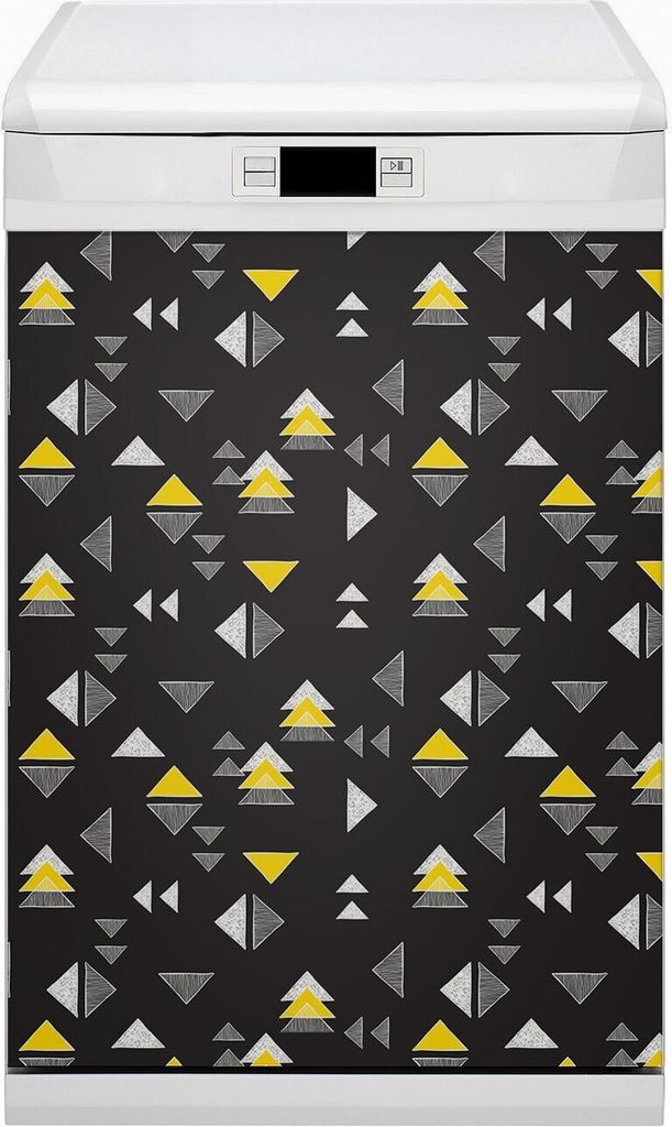 Magnet Folie für Geschirrspüler Küche Magnetmatte 45x80 cm Nachbildung Geschirrspüle - Gezogene Dreiecke