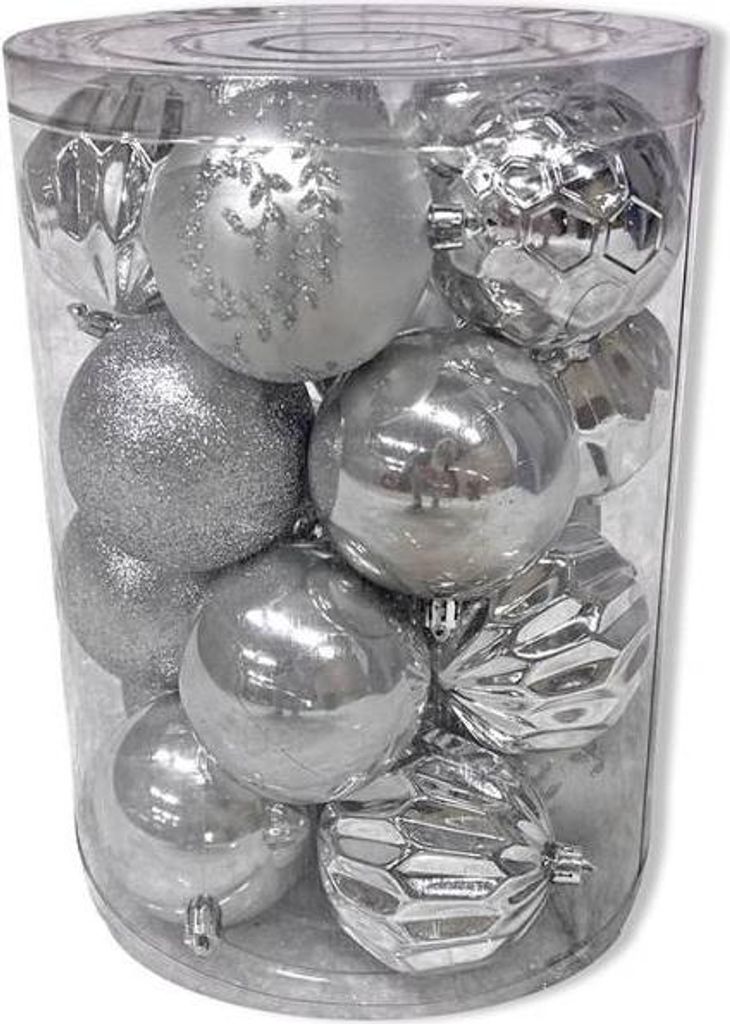 DECOLED Kunststoffkugeln Ø 8 cm, 20x silber