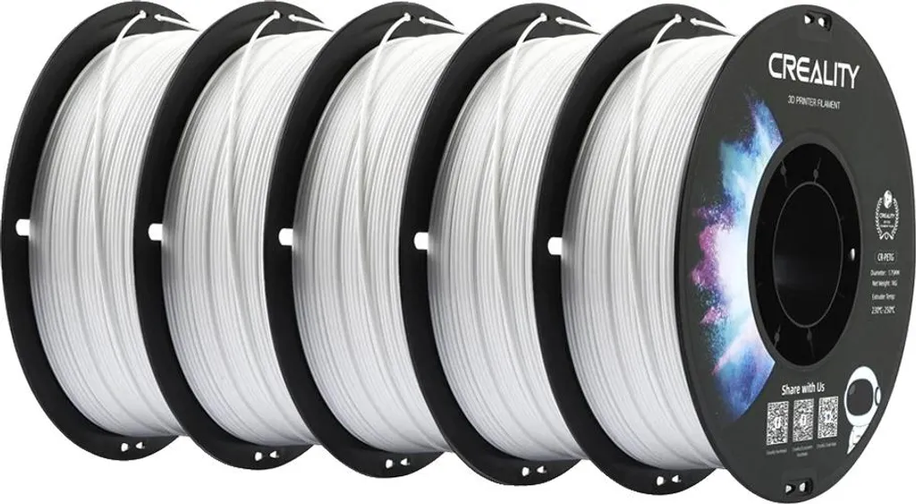 Filament PETG Écologique 1.75mm 1kg Blanc Pur Haute Clarté 5Blancs