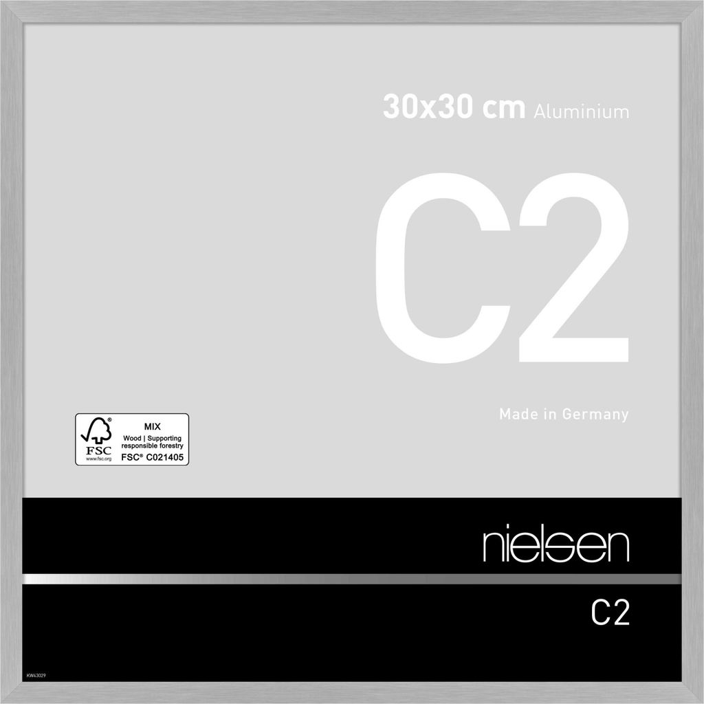 nielsen Aluminium Bilderrahmen C2, 30x30 cm, Struktur Silber Matt