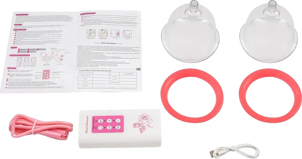 Appareil d'augmentation mammaire rose à modes réglables et charge USB