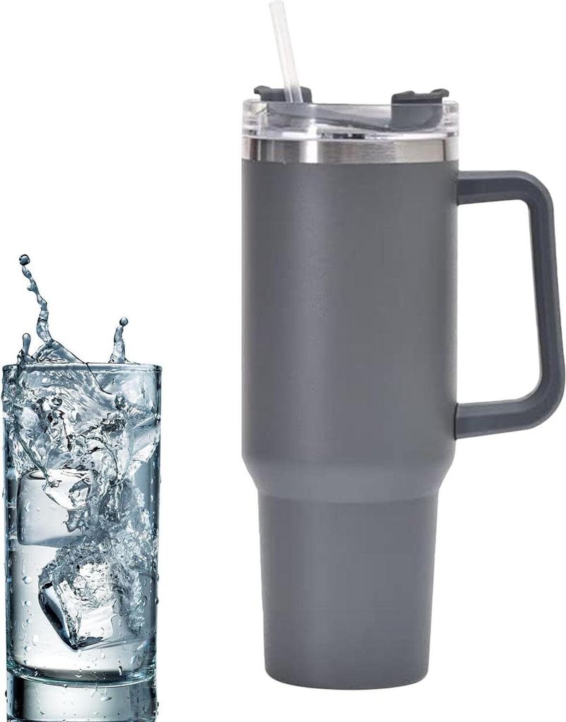 Isolierte Edelstahl-Wasserflasche 530 Ml Mit Strohhalm – Aquarell-Wolken-Design