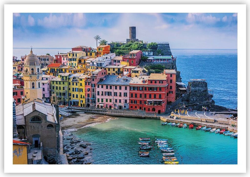 Poster - Poster ohne Rahmen - Farben Gebäude Italien - 100x70 cm - Wand Bild - Wanddeko - Wandbilder - Kunstposter - Wandposter - Bilder - Kunstdr...