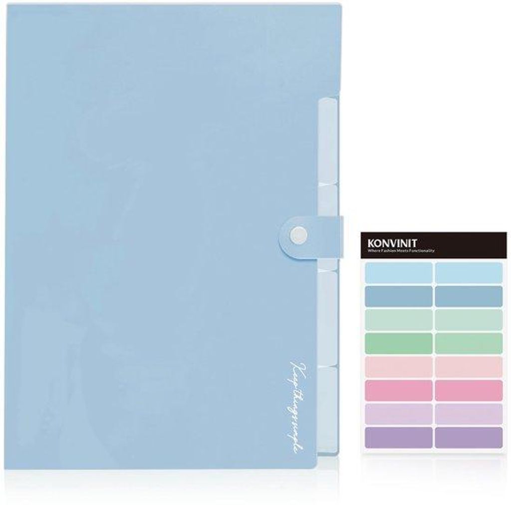 Blaue A4 Map mit 4 Fächern für Dokumente, Ordner, Büro, Schule