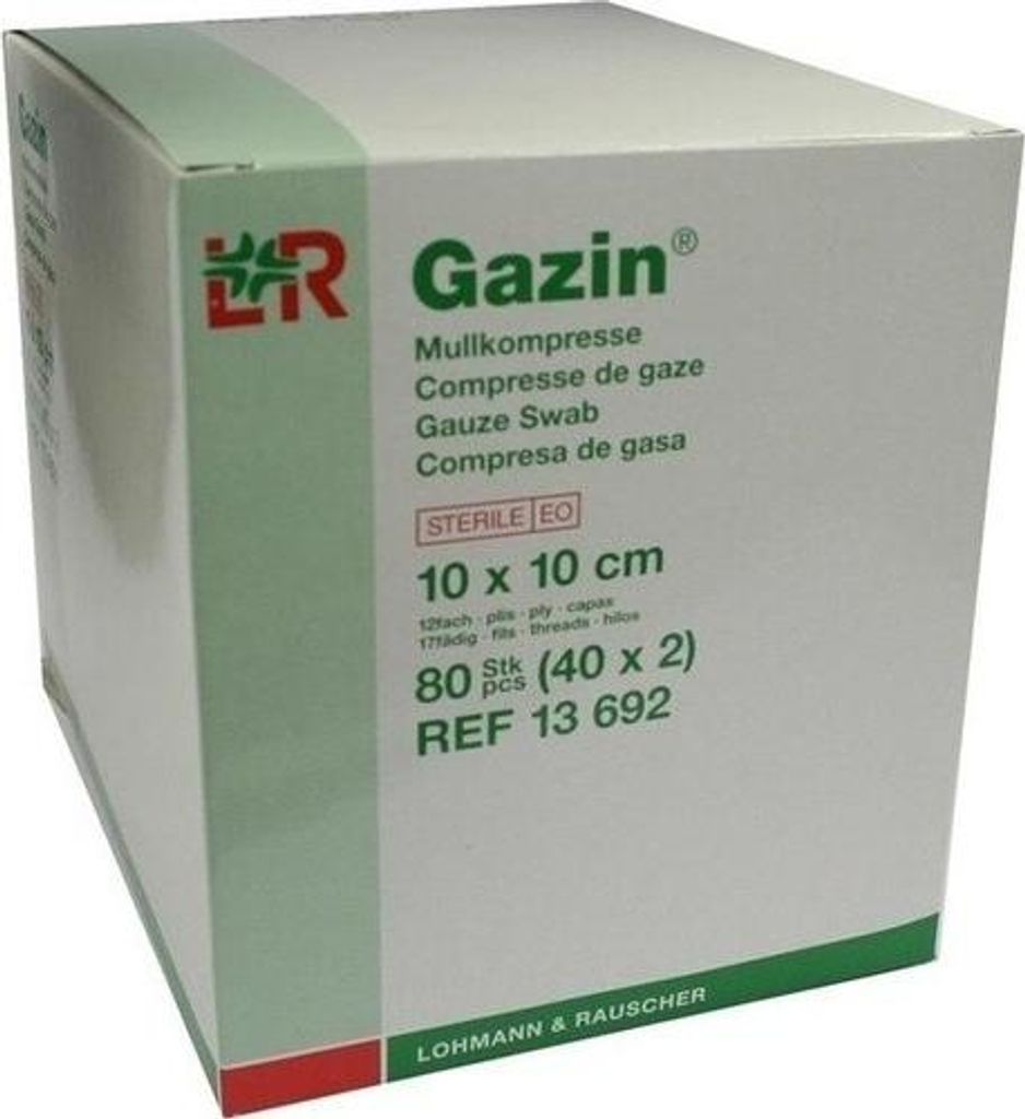 GAZIN Mullkomp.10x10 cm steril 12fach