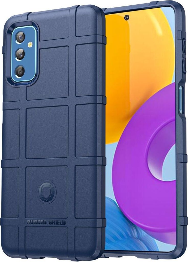 Mobigear Rugged Shield Samsung Galaxy M52 Hülle Flexibles TPU Backcover Stoßfest - Blau