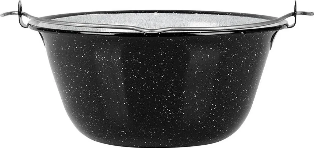 Cocotte émaillée robuste pour feu de camp - Récipient de cuisson 15L - 4