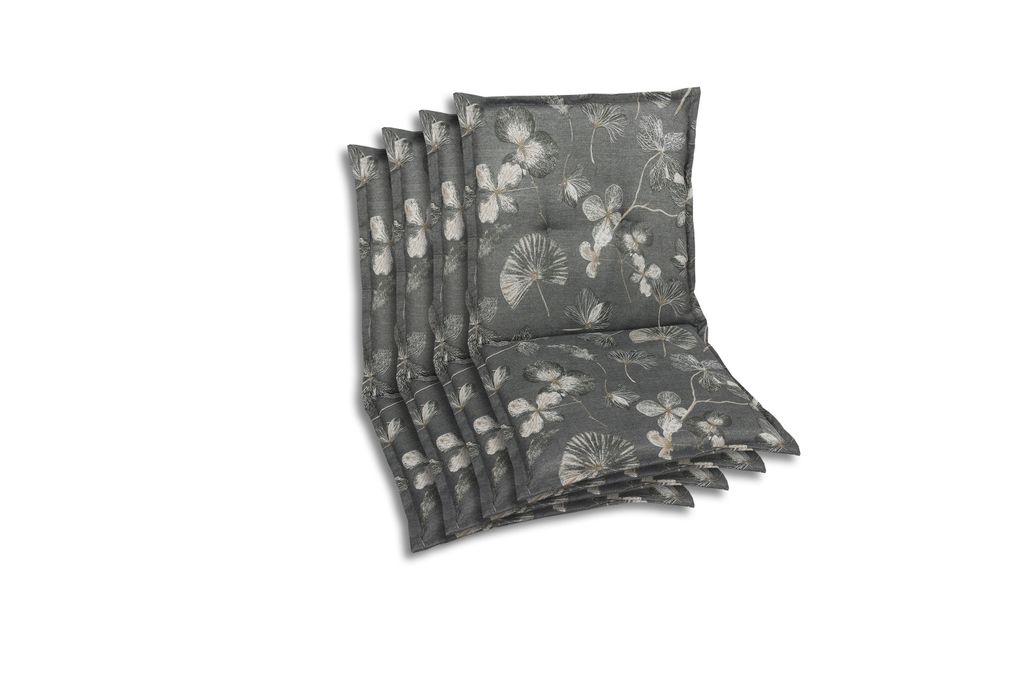 GO-DE Textil, Sesselauflage Niederlehner, 4er Set, Farbe: taupe, Maße ca.: 100 cm x 50 cm x 6 cm, Rückenhöhe: 52