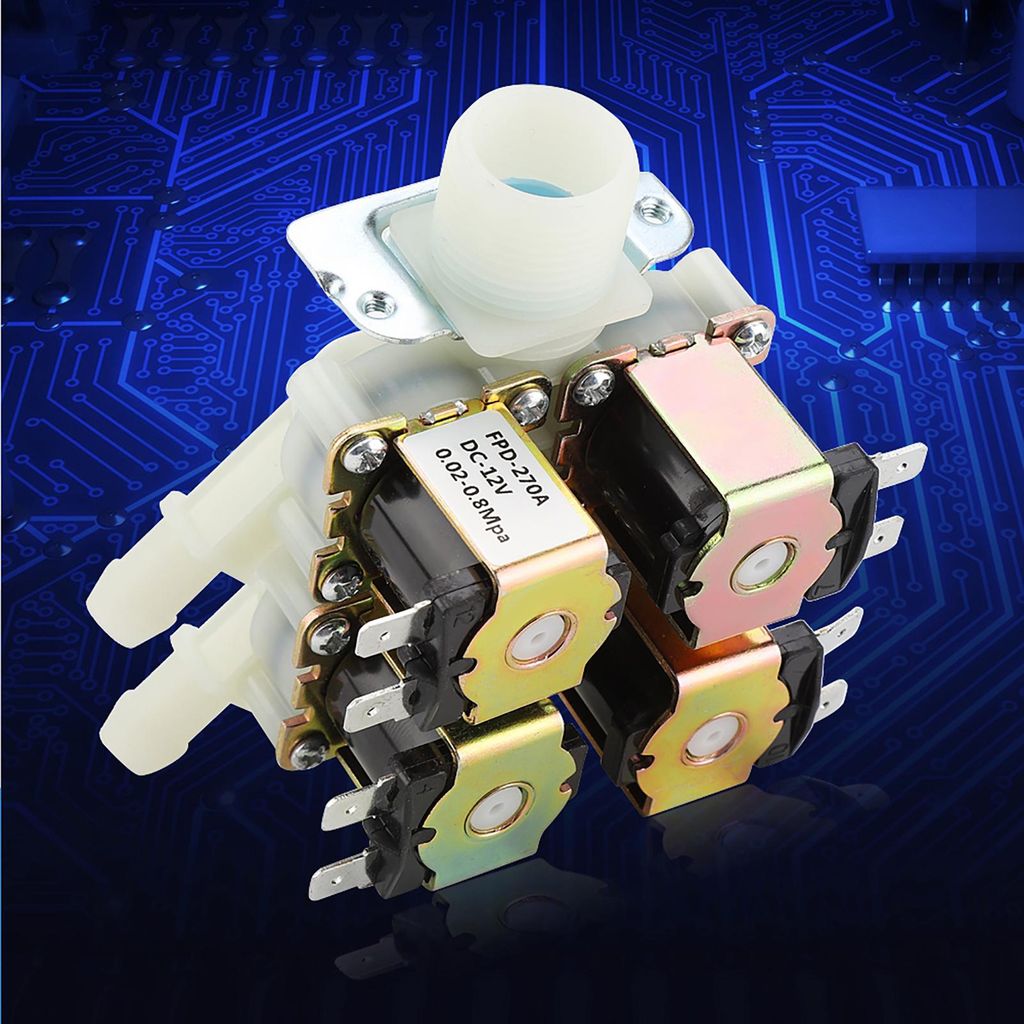 12 V DC DN20 G3/4" 1 Eingang 4 Ausgänge Elektromagnetisches Kunststoffventil, normalerweise geschlossen, Wasserablassventil