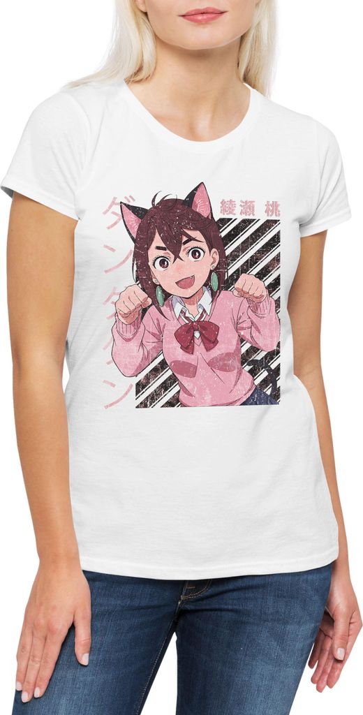 Urban Backwoods Momo Anime Girl, Damen T-Shirt, Farbe: Weiß, Größe: 3XL