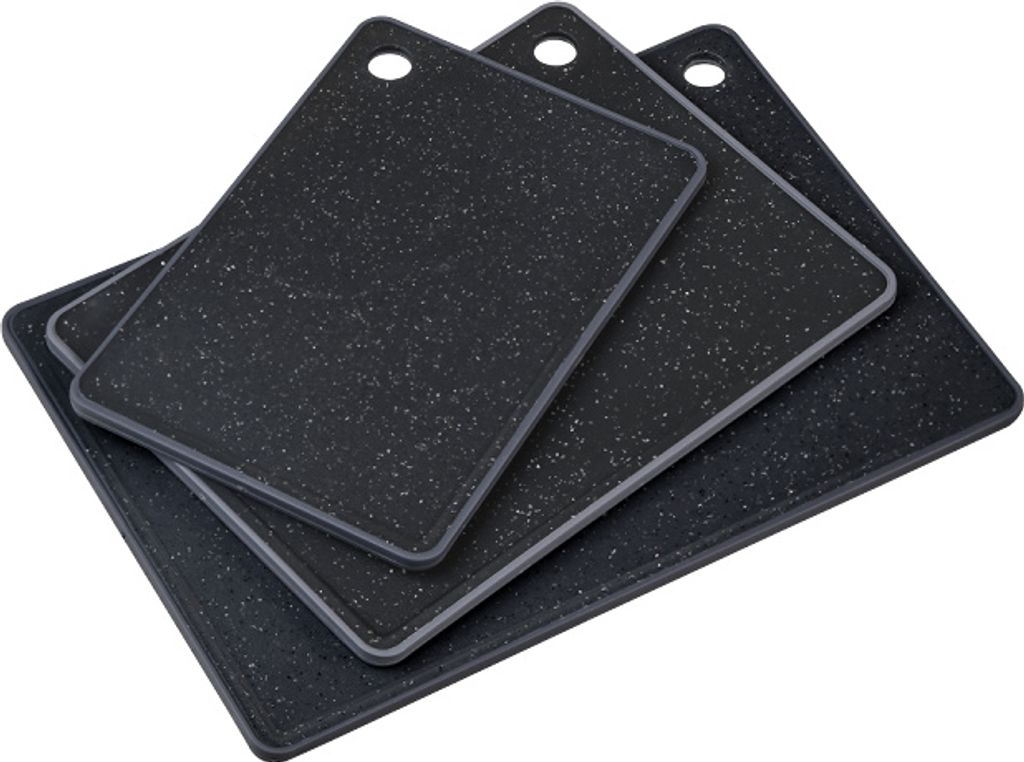 KESPER 3er Set Schneidebrett – PP Kunststoff – mit abfallender Schneidefläche – 36x25, 27x20, 23x16 cm – hygienisch & leicht – Modell 30940