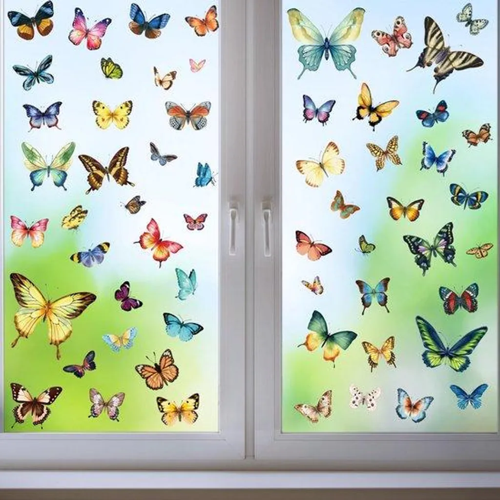 Décoration de vitres 38 pièces Colibris | Stickers anti-oiseaux PVC