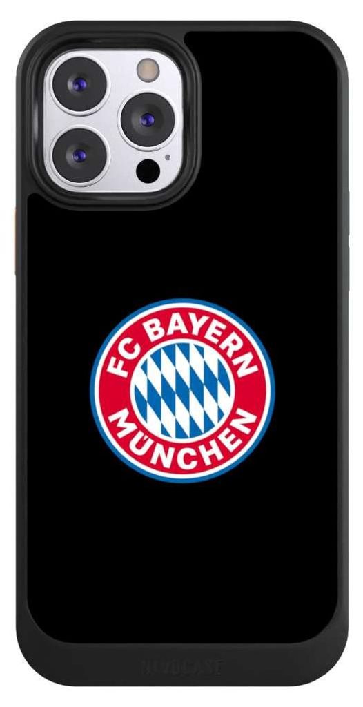 NIVOCASE Hülle für Apple iPhone 13 Pro Max Handyhülle NIVOcore Case Schwarz FC Bayern München Logo Offizielles Lizenzprodukt