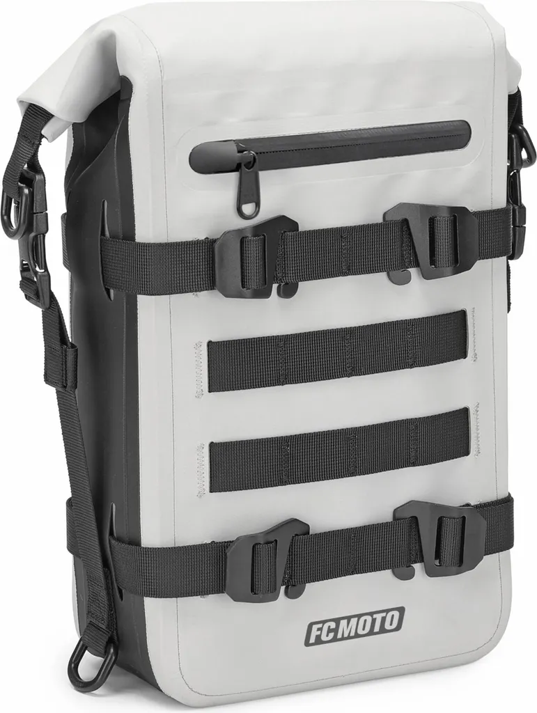 Sacoche de Moto 6L FC-Moto Ever-ST Blanche pour Guidon et Porte-Bagages