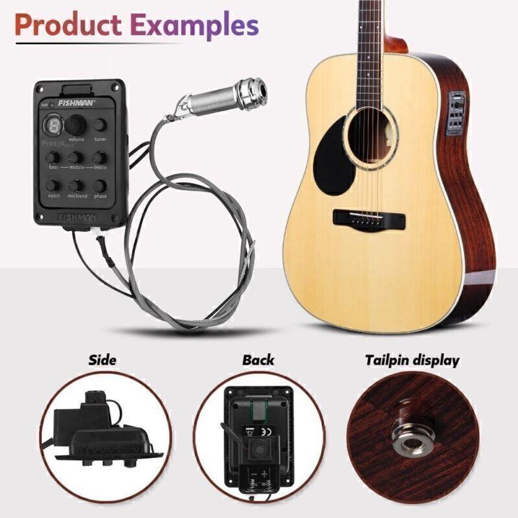 Accordeur Fishman 4 Band 301 Piezo Mic Presys Blend pour Image du produit 