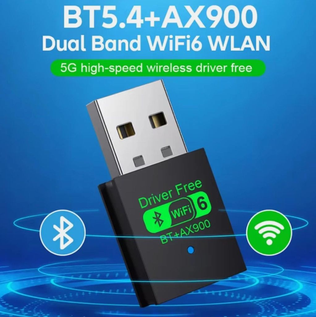 AX900 WLAN Stick Dual Band 2,4GHz / 5GHz USB Adapter 2in1 WiFi 6 Bluetooth 5.3 Adapter Dongle