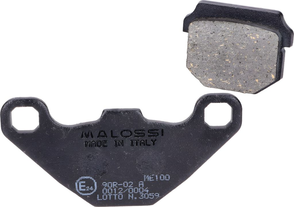 Bremsbeläge Malossi organisch 42,8x85x7mm, 37x47,3x9mm, 07KA0717 für Aprilia, Hyosung, Peugeot, Derbi, Piaggio, TGB