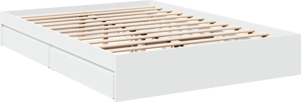 "WINTER SALE"Bettgestell/Doppelbett ️Hochwertiges - Polsterbett Erwachsene/r /Kind - mit Schubladen Weiß 160x200cm Holzwerkstoff - Klassische Be...