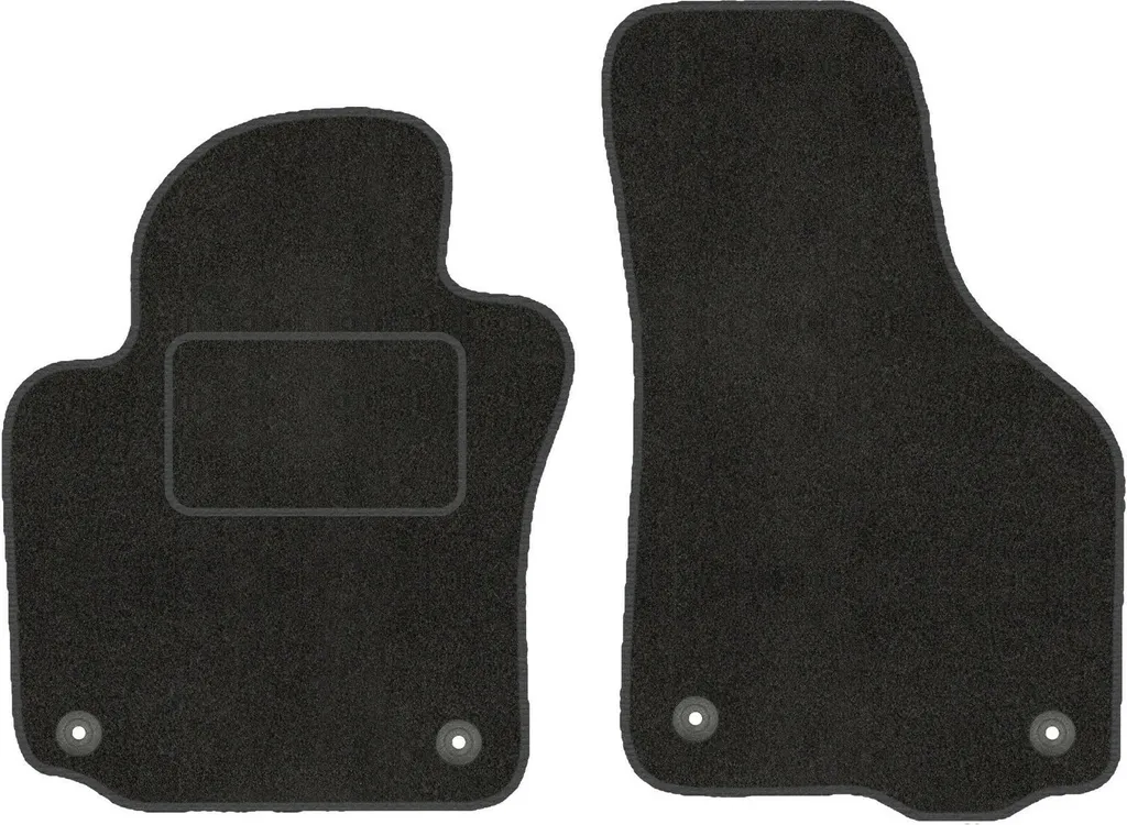 Tappetini In Velluto Per Volkswagen Touran I FL (2010-2015) | Set 4 Pezzi Nero | Base WLG Con Fondo Antiscivolo E Ganci Di Fissaggio