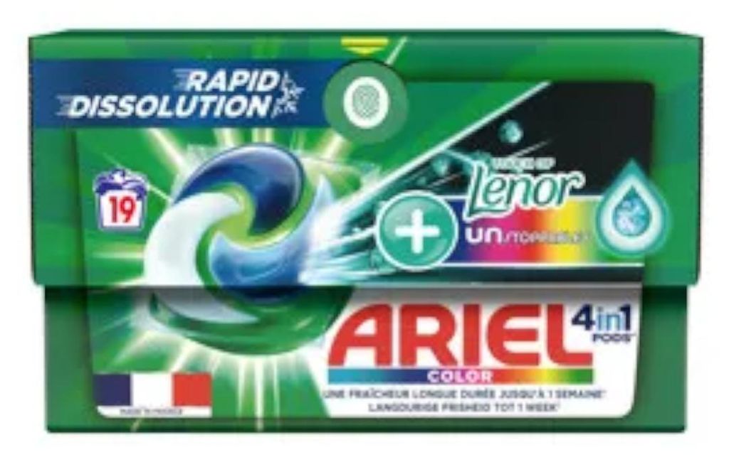 Ariël Pods 4in1 – 19 Stück à 408,5 g – + Lenor Unstoppables Produktbild 