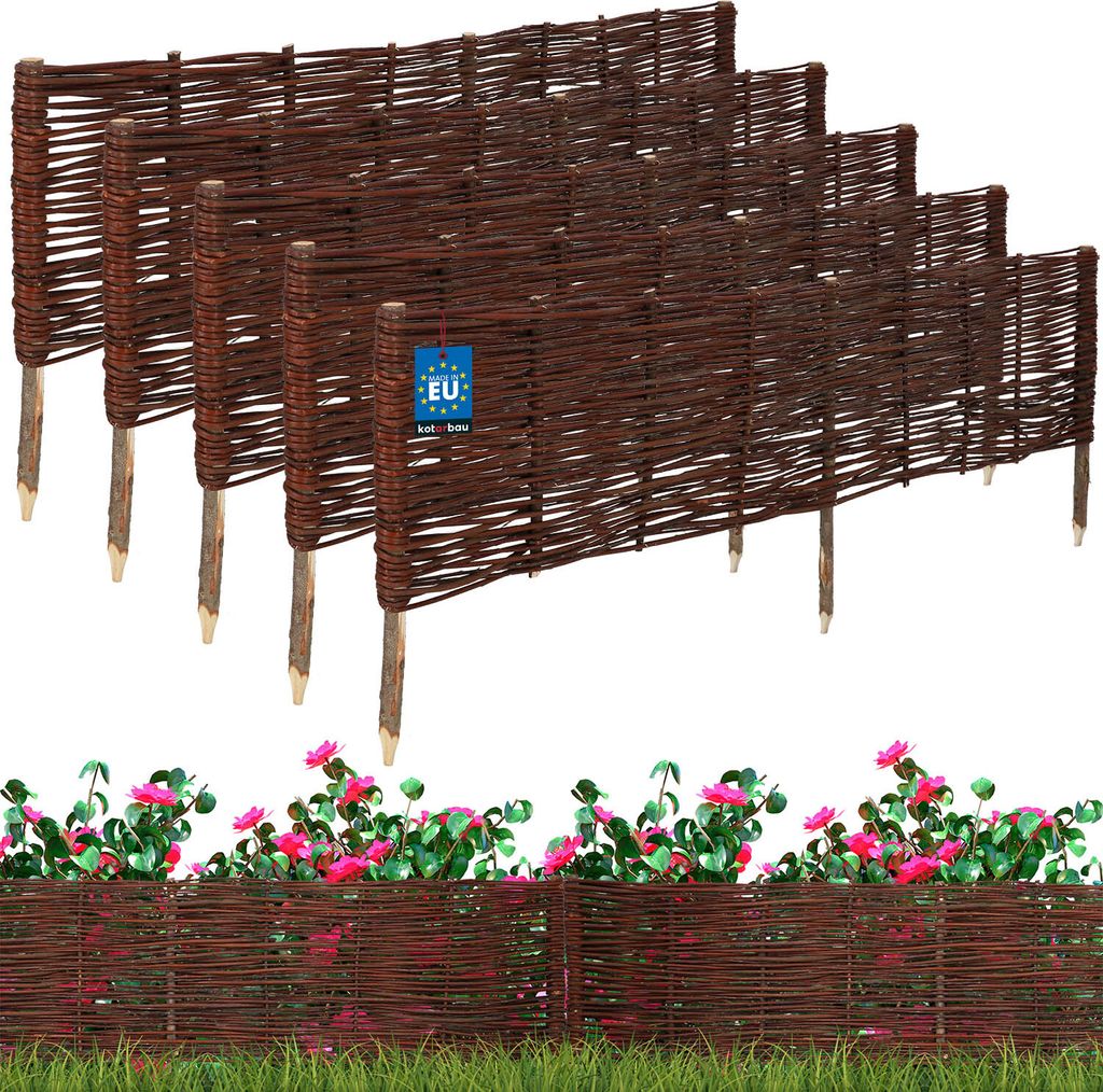 KOTARBAU® Lot de 5 Clôture Bois Bordure Jardin Extérieur Image du produit 