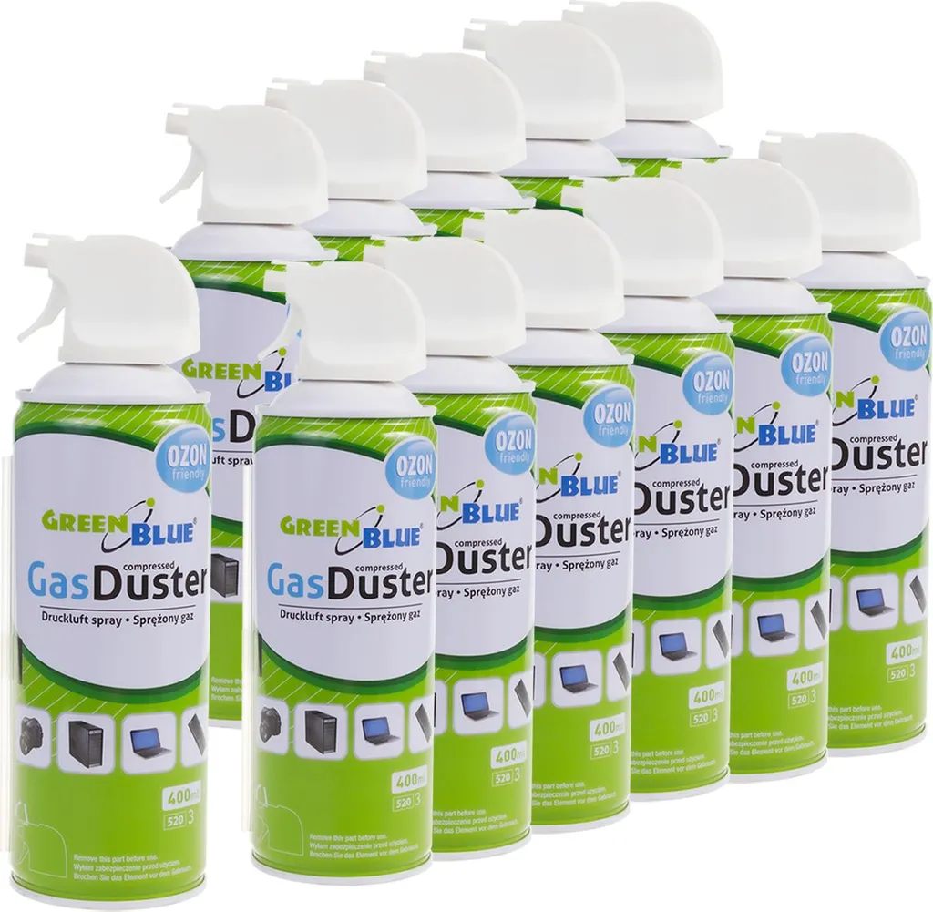 Green Blue GB400 Air comprimé Spray 12 x 400ml Air Duster pour PC