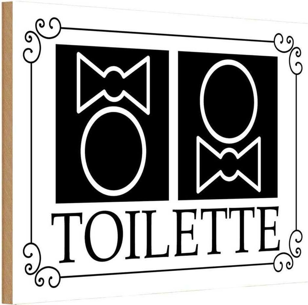vianmo Holzschild 12x18 cm WC Piktogramm Toilette Warnschild Hinweisschild
